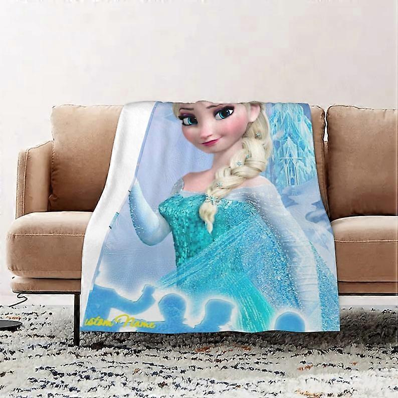 Frozen Elsa Blanket Throw Blanket Warm Soft Blanket for Dormitory Living Room Bedroom Sofa Halloween Kids Adults Gifts