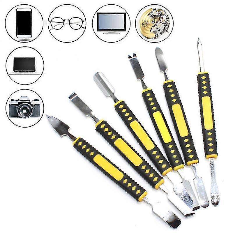 Metal Crowbar 6-piece Set Small Metal Spudger Pry Opening Repair Tools Kit For Mobile Phone Metal Crowbar Pry Bar Dropshipping