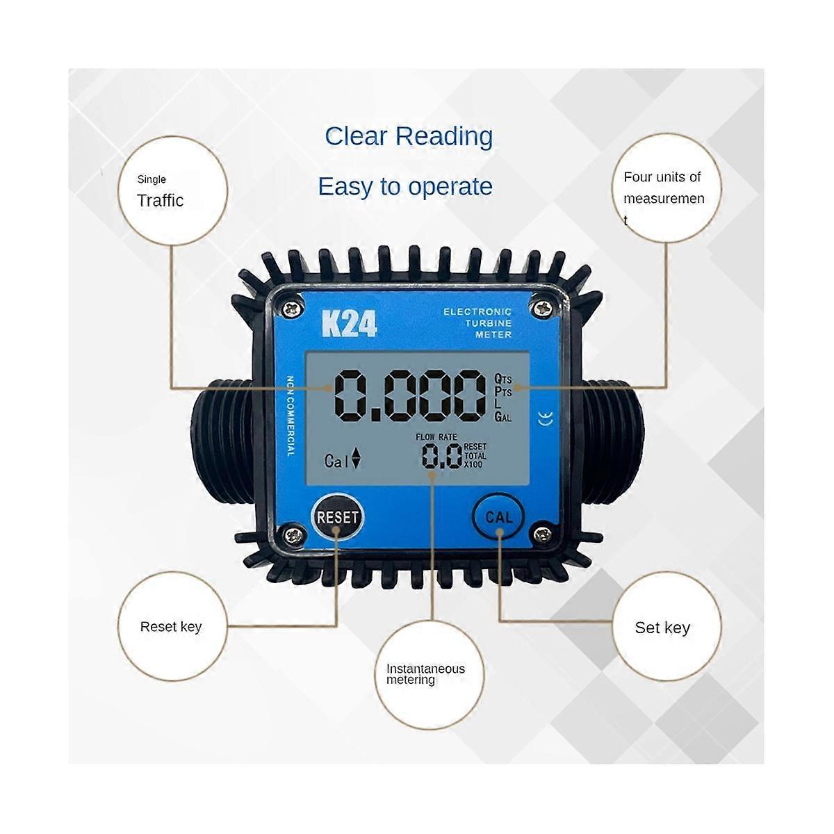 Minor Flow Digital Display Meter Gear Flow Meter Gasoline Oil Hydraulic Oil Soy Oil Water 0.1-7L/Mi