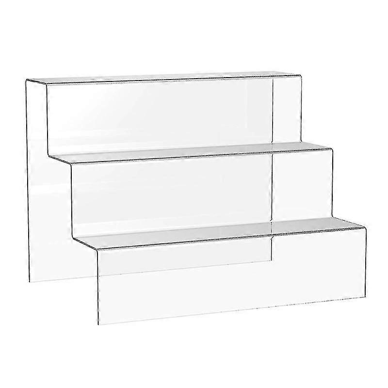 Acrylic Stepped Display Stand 3-tier Storage Rack Desktop Organizer Holder For Ornaments Models (20cm)