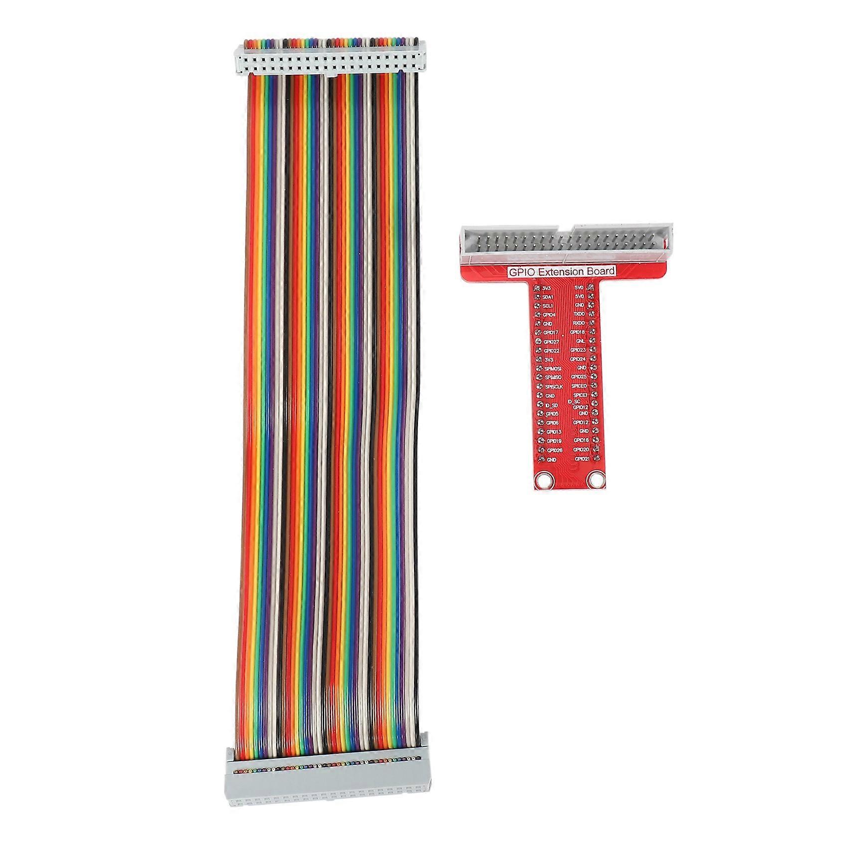 RPi GPIO Breakout Expansion Board + Ribbon Cable + Assembled T Type GPIO Adapter 20cm FC40 40pin Fl