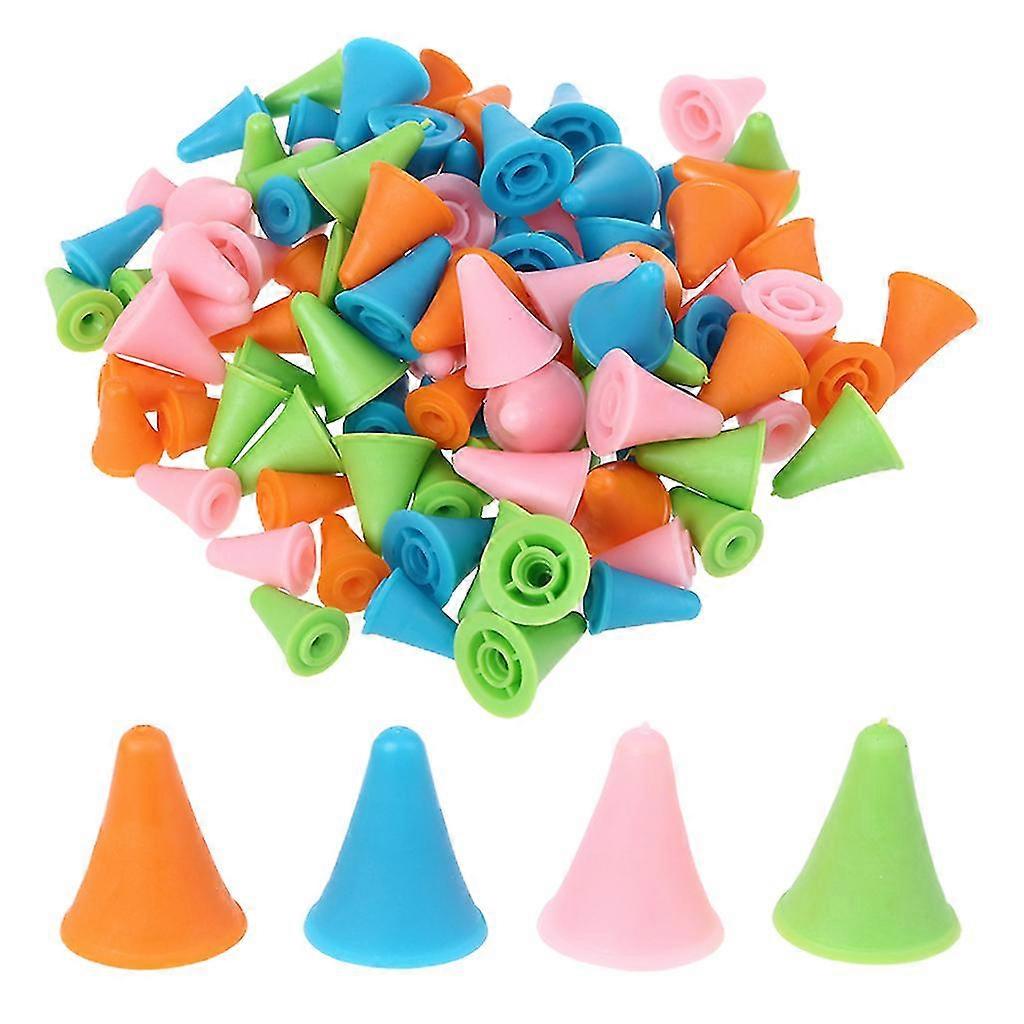 100pcs Cone Shape Knitting Needles Cap Tips Point Protectors Stopper Cover Craft