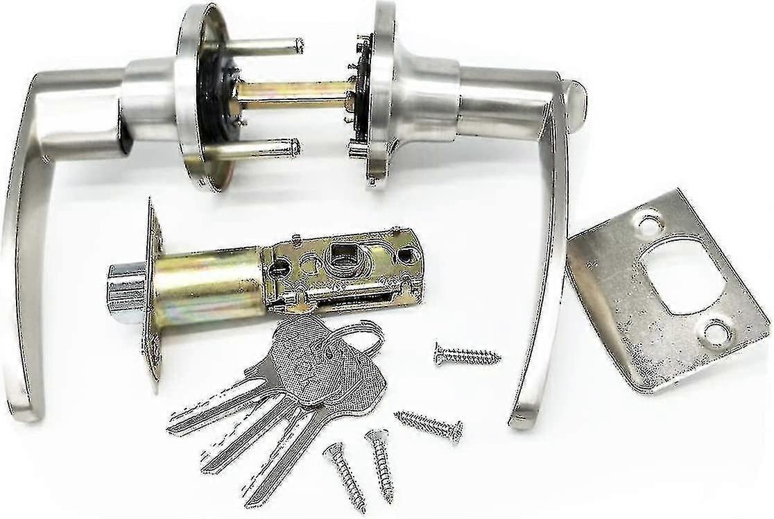 Interior Door Handle In Heavy Design, Locking By Keys, Latch Size 60/70 Mm