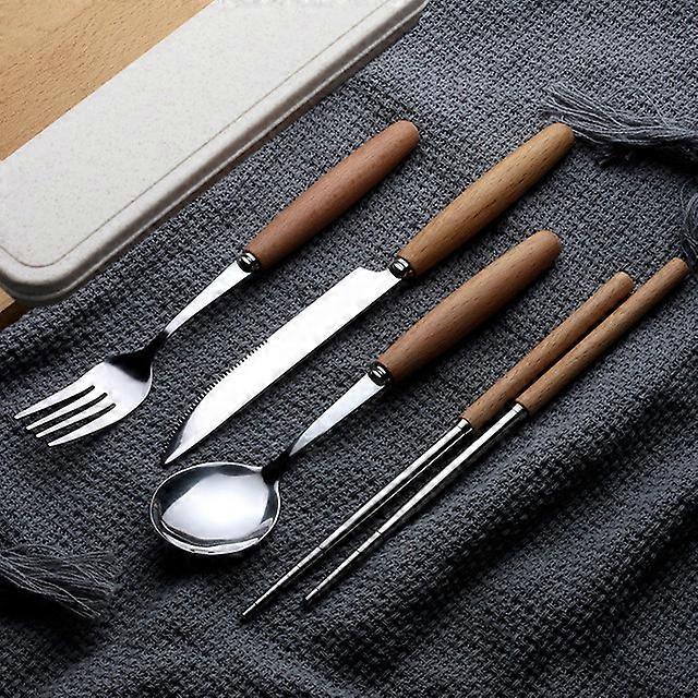 Plated Silver Knife Fork Tableware Cutlery with Plastic Box