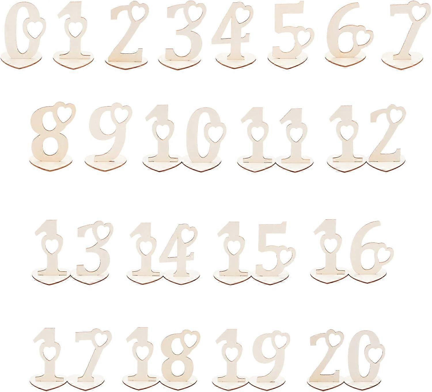 Wooden Table Numbers Wedding Table Number 1~20 Seat Numbers Hollow Out Reception Stands with Holder Base for Wedding Party Restaurants Hotels Event Ca