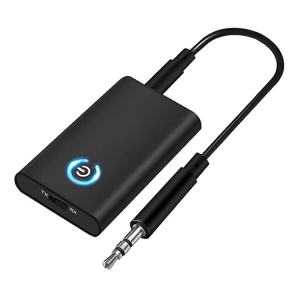 Bluetooth 5.0 Transmitter and Receiver, 2-in-1 Wireless 3.5mm Adapter Mini Portable 3.5mm Jack, Low Latency