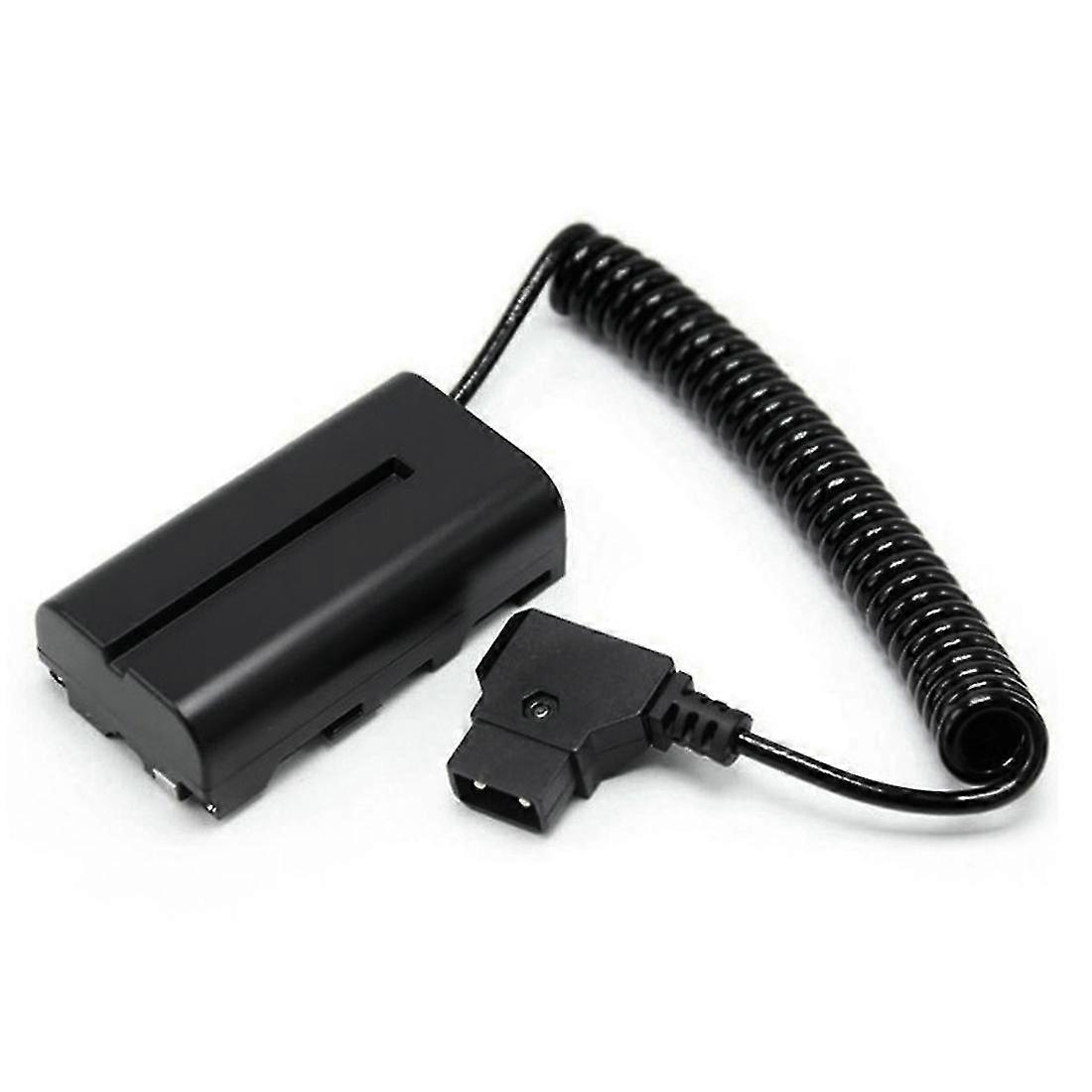 Coiled D-tap To L-series F550 Battery Dummy Cable For / Shinobi Small Hd/ Camera Monitor