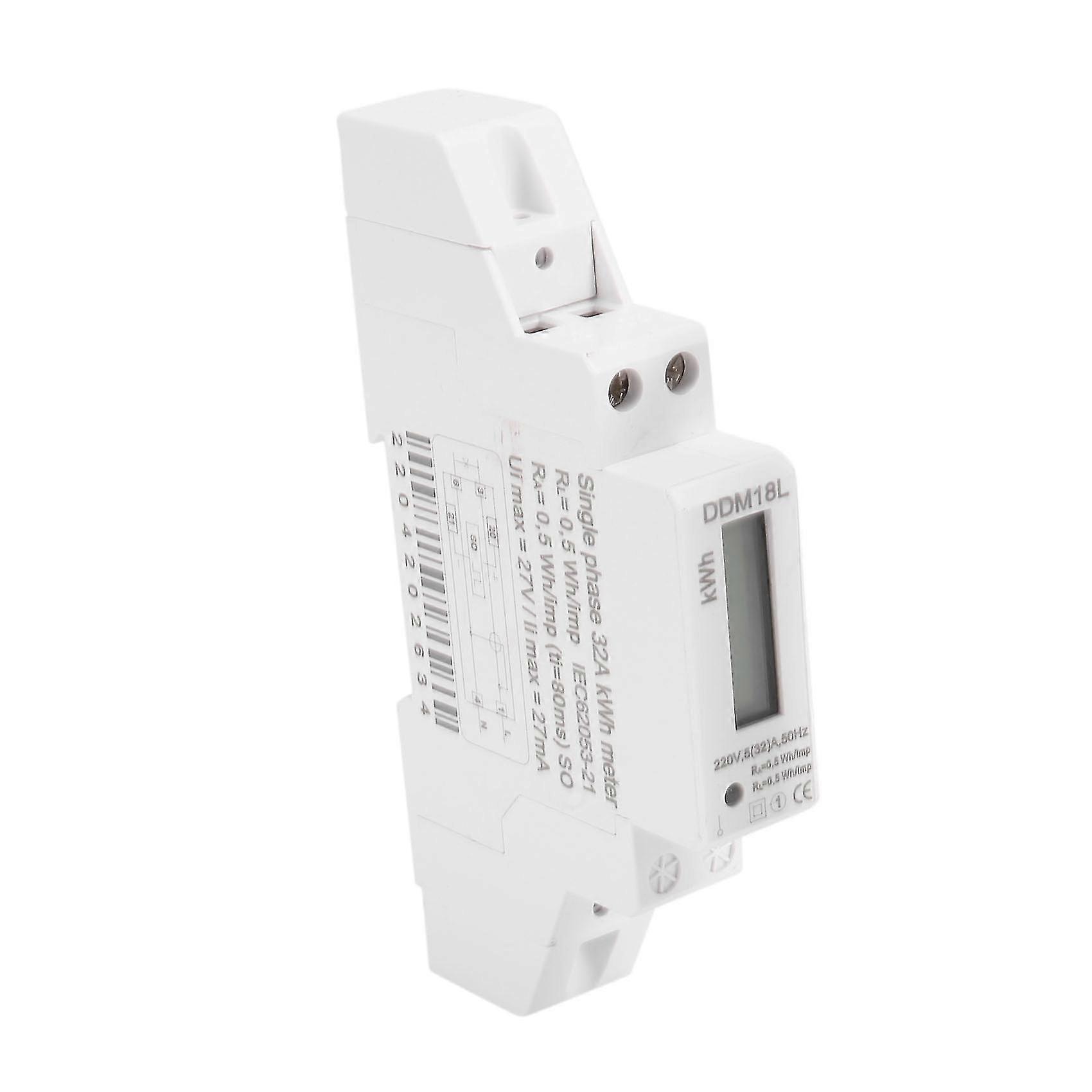 220v Single Phase Din Rail Lcd Digital Display Consumption Energy Watt Meter Wattmeter Kwh 5-32a