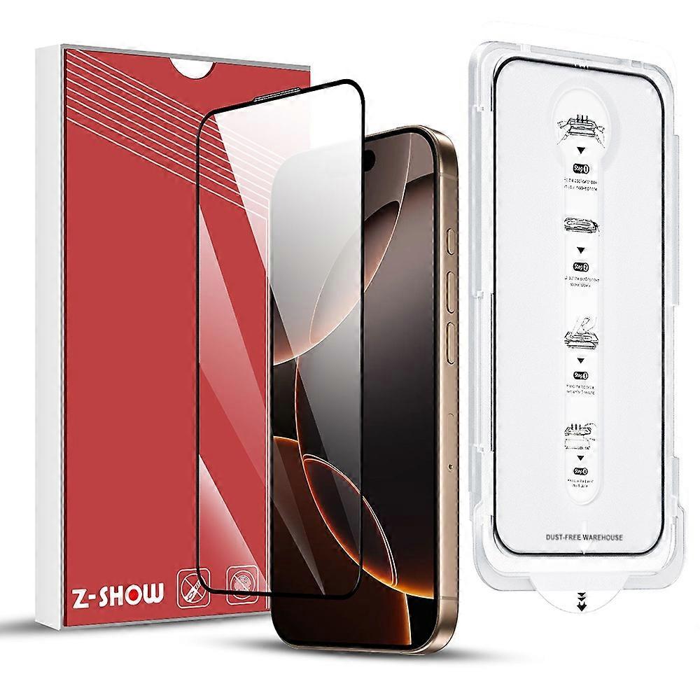 For iPhone 16 Plus Tempered Glass Ultra Clear Screen Protector with Dust-Proof Net