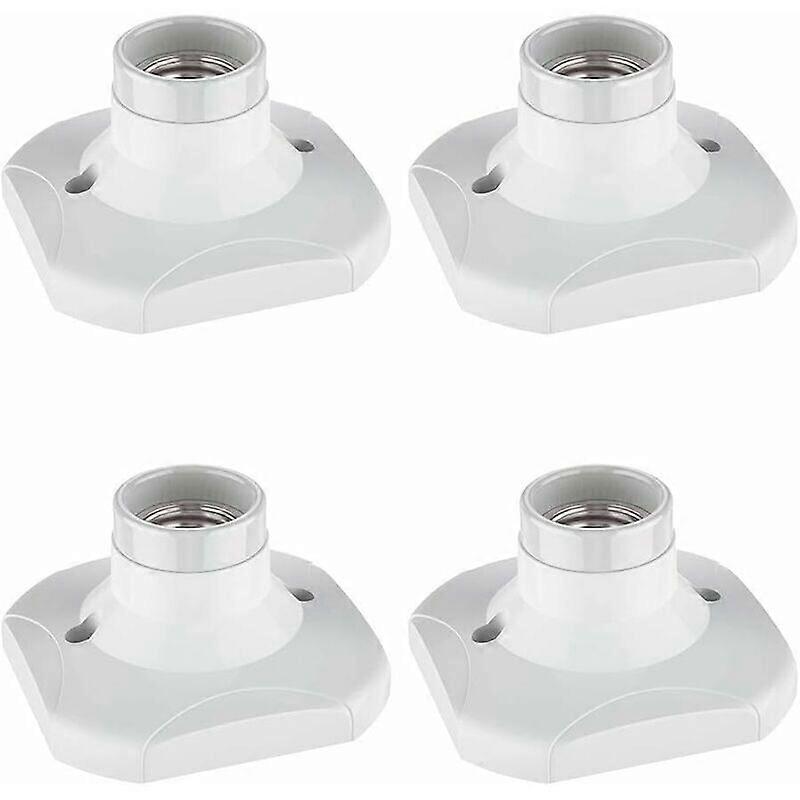 E27 Ceramic Bulb Socket, 4 pcs E27 Lamp Socket Holder Base for Lamp Holder E27 Wall Socket, White