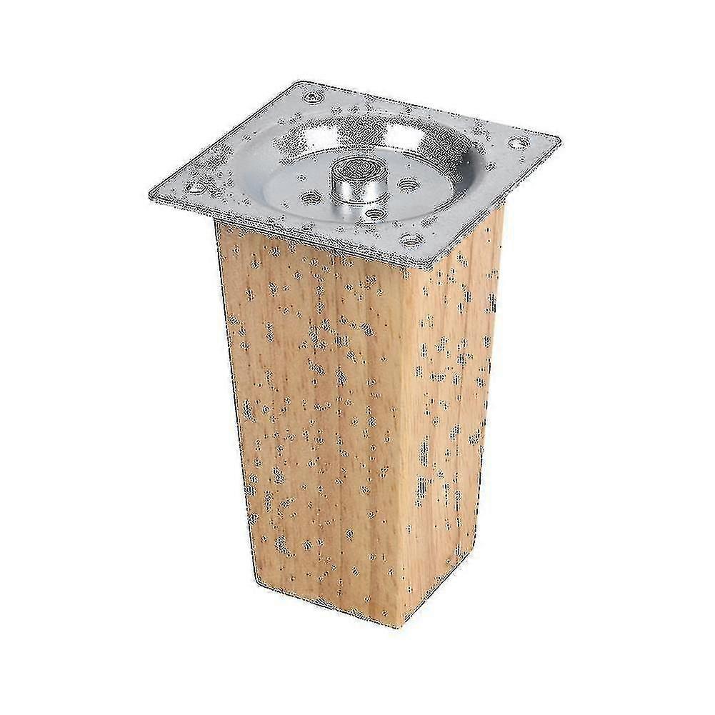 4er-Set quadratische Möbelbeine aus Eichenholz