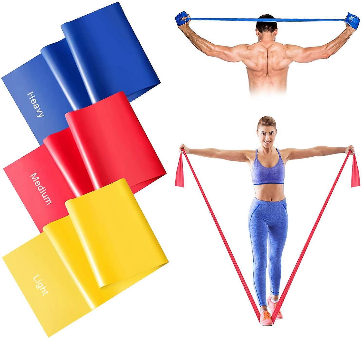 Resistance Bands Set, 1.5M Skin-Friendly Exercise Bands with 3 Resistance Levels, Workout Resistance Bands Set for Women and Men