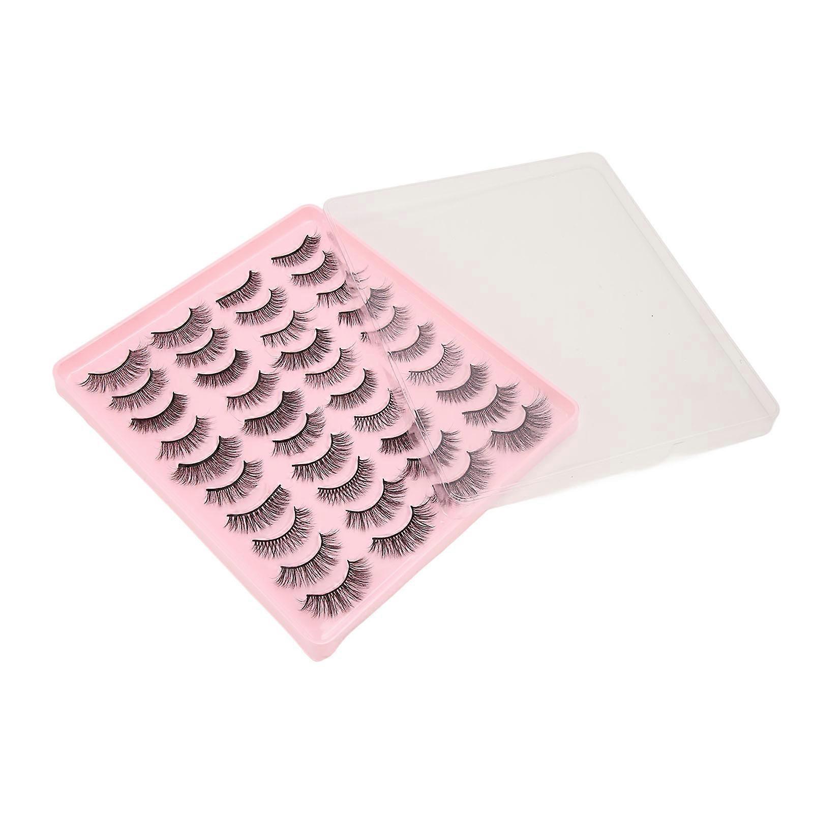 20Pairs Mixed False Eyelashes Wispy Effect Synthetic Fiber Fluffy Volume Fake Eyelashes