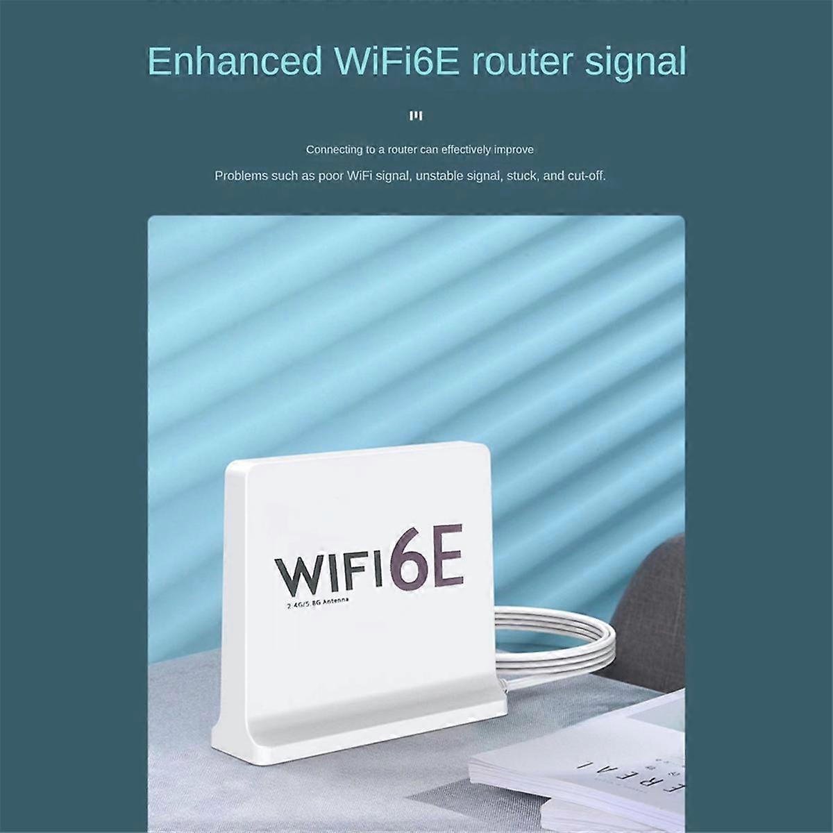Portable 2.4G/5G/6G WiFi 6E Antenna with Cable Indoor Wireless Antenna with Magnetic Bottom for Net