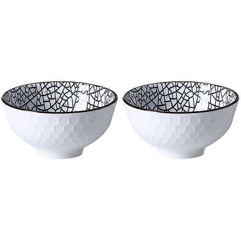 2pcs Cracks Style Ceramic Bowl Japanese Style Tableware Set Dinner Bowl