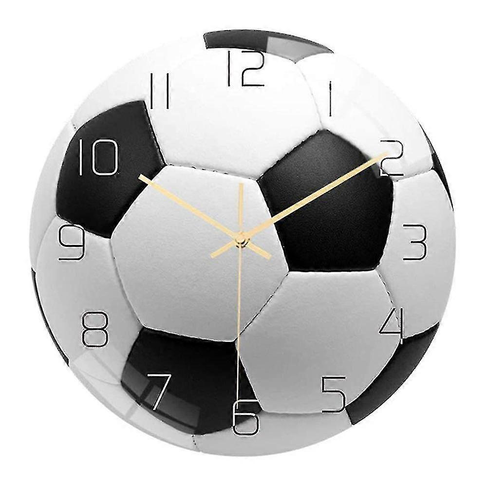 サッカーアクリルサイレントウォールクロックベッドルームリビングルーム目覚まし時計誕生日クリスマスプレゼントF