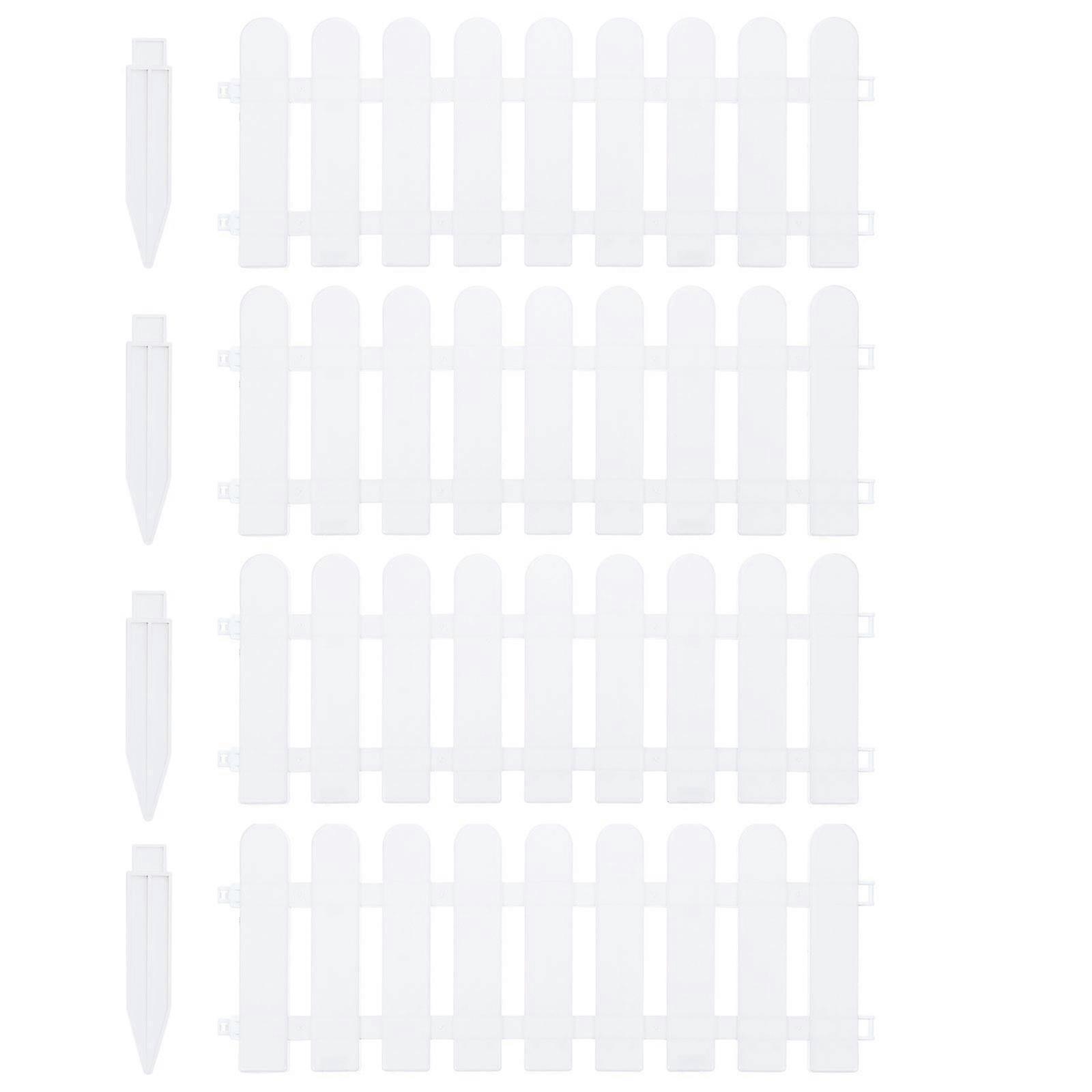 4ks plastový bílý plot nádvoří vnitřní zahradní plot zahrada malé ploty