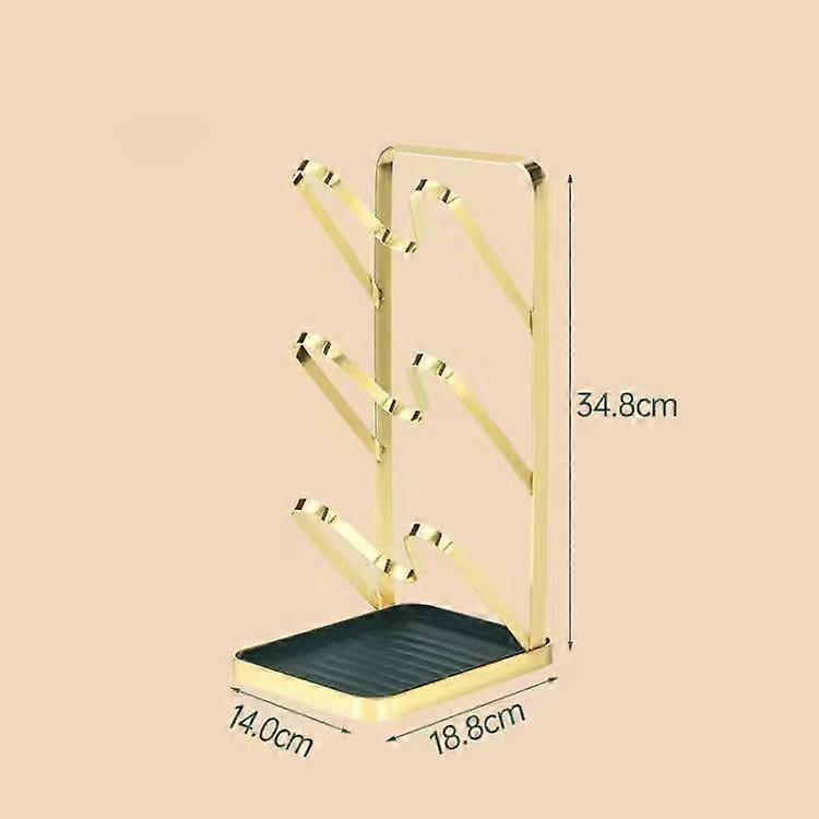 Multi-layer pot lid rack carbon steel kitchen multi-function thick case rack three compartments kitchen pot lid draining rack