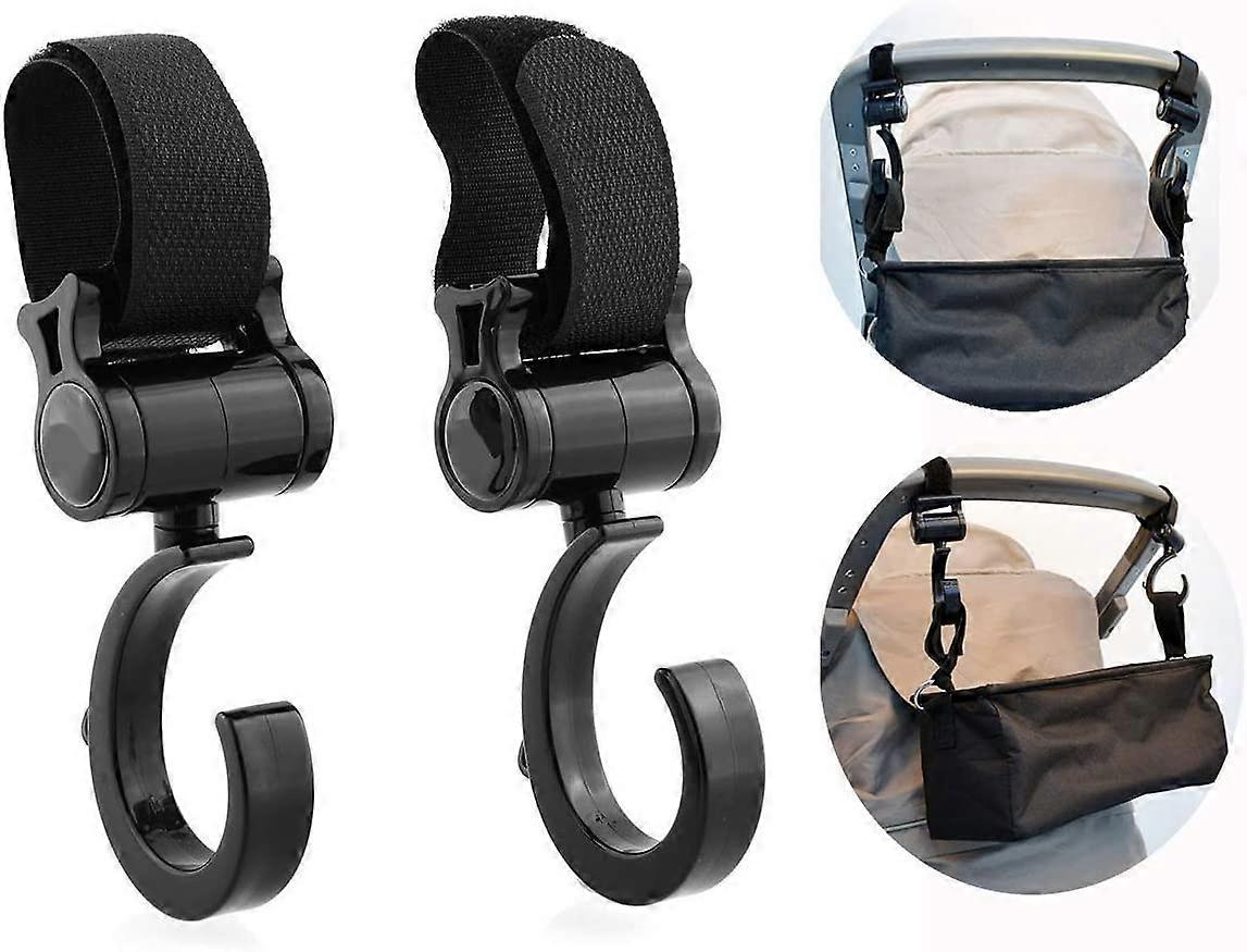 Set of 2 Rotating Stroller Hooks14*5cm, Universal Stroller Accessory Hook Bag Holder