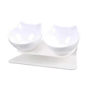 Cat Elevated Bowl Pet Feeding Bowl Raised The Bottom Pet Feeder with 2 Bowls for Cats Puppies Small Dogs