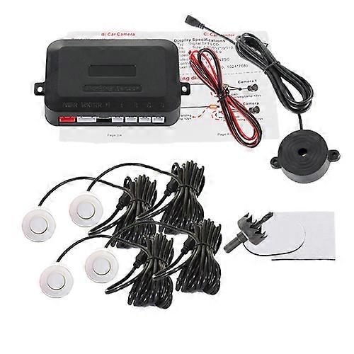 Buzzer Car Parking Sensor Kit Backup Radar Sound Alert Indicator Probe System 4 Sensors 22mm 12V 8 Colors