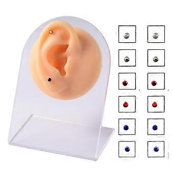 Women Men Steel Magnetic Crystal Fake Ear Stud Nose Ring Lip Clip P2x8