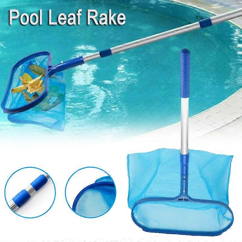 Swimming Pool Deep Bag Leaf Rake Mesh Skimmer With Telescopic Pole Cleaning Tool