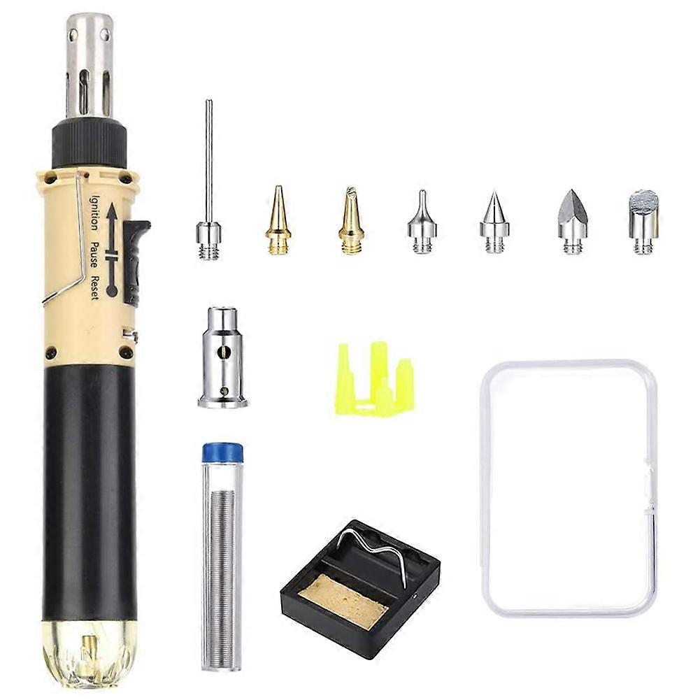 12 in 1 Butane Gas Soldering Iron Kit Adjustable Cordless Butane Powered Soldering Iron Welding Tor