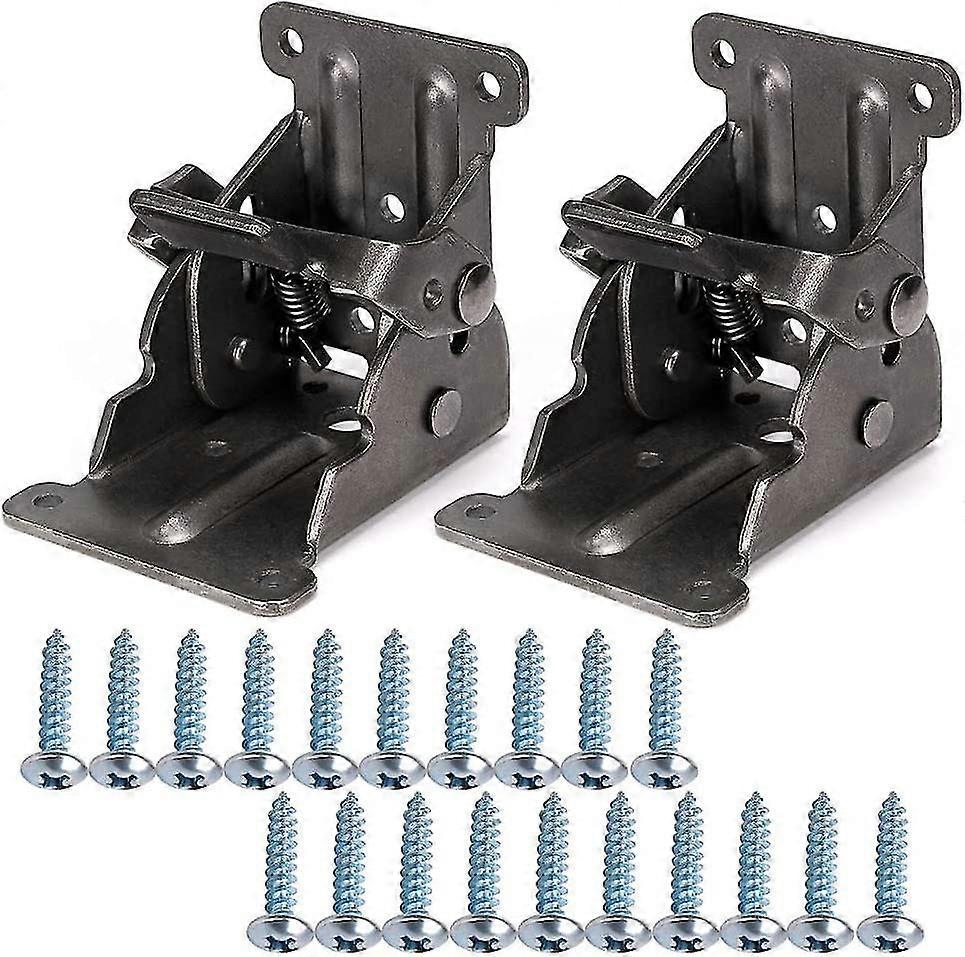 2 Pcs 90 Self-locking Folding Hinge, Foldable Bracket, Locking Extension Table Steel Sheet Foldable Shelf Bracket For Work Table