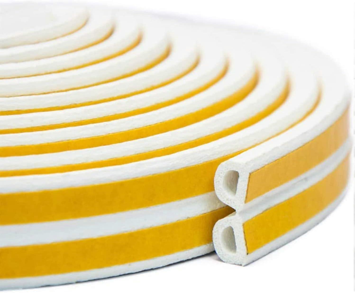 Weather Stripping Tape, Doors Windows Draught Excluder Self-Adhesive Anti-Collision Rubber D Type Foam Sealing Tape