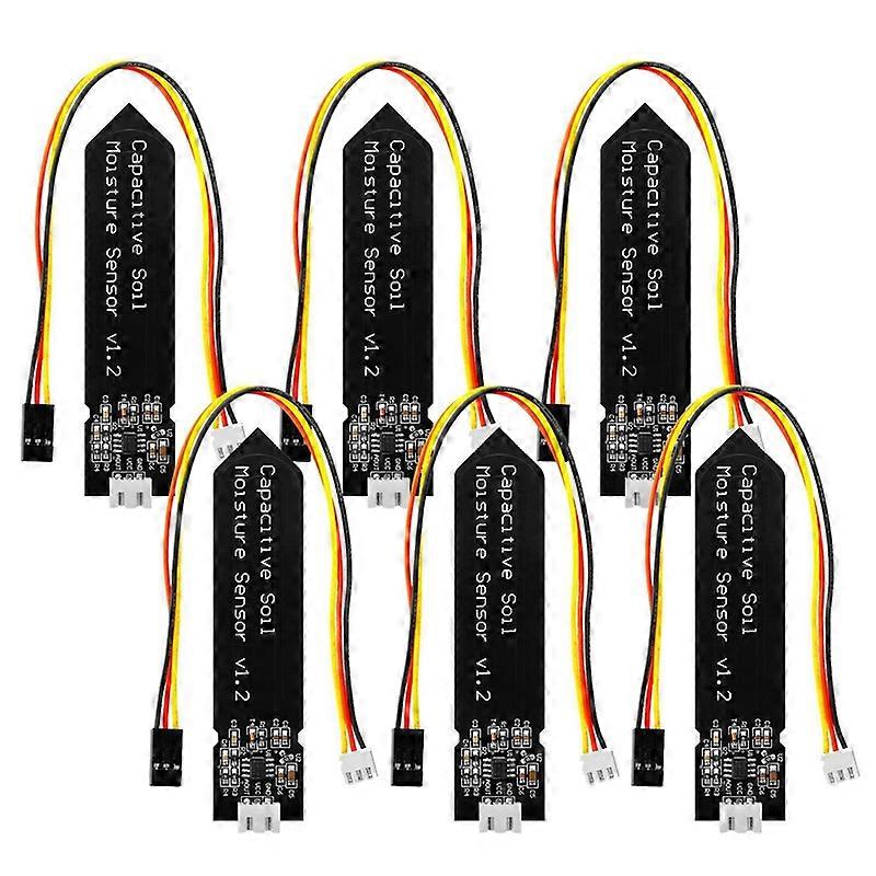 6Pcs Soil Moisture Sensor, Hygrometer Module V1.2, Analog, Capacitive Soil Moisture Sensor, for Arduino Plant Watering