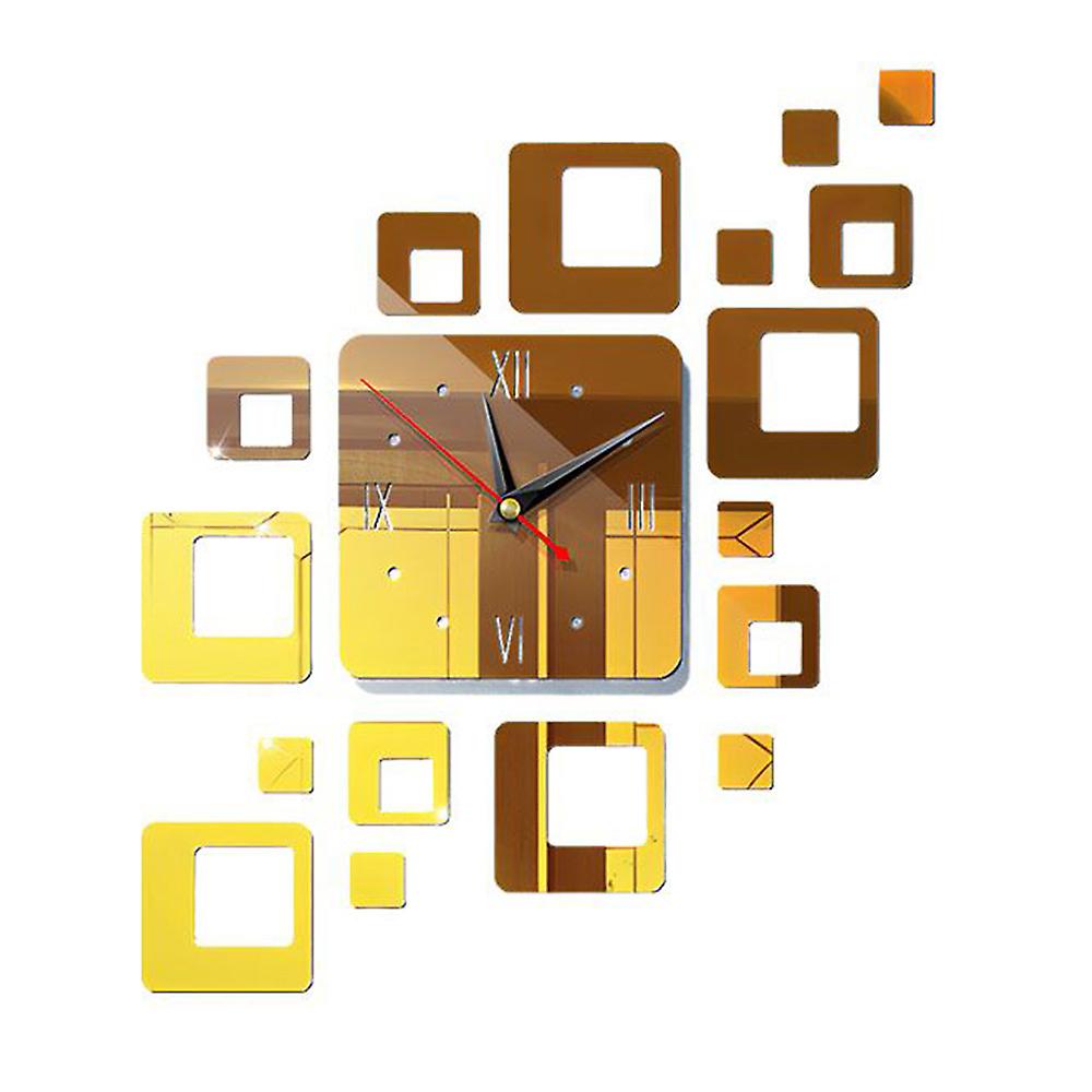 Modern Wall Clock Roman Numerals Diy Mirrors Sticker Decors