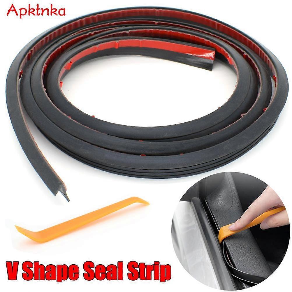 4m Car Side Window Seal Strip Trim Tool Noise Insulation Auto Door Glass Sealing Strips Edge Rubber Filler V Type Weatherstrip