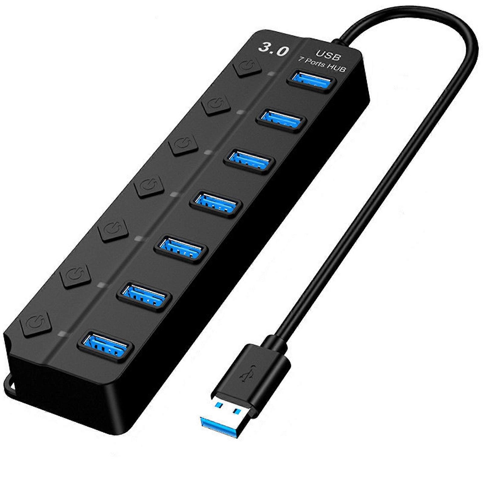 High-quality 7 Port USB HUB 3.0 Fast Speed Multi Splitter Expansion PC Laptop Desktop,100% New