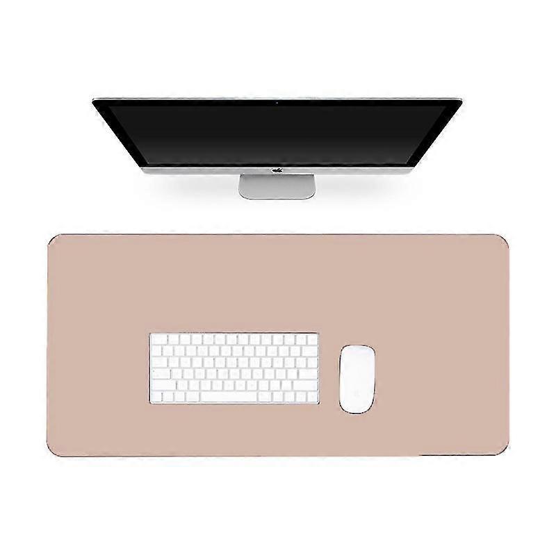 Multifunctional Leather Computer Office Writing Desk Mat Extended Gaming , Non-slip Waterproof Dual-side Use Desk Protector, 31.5'' X 15.7''light Apri