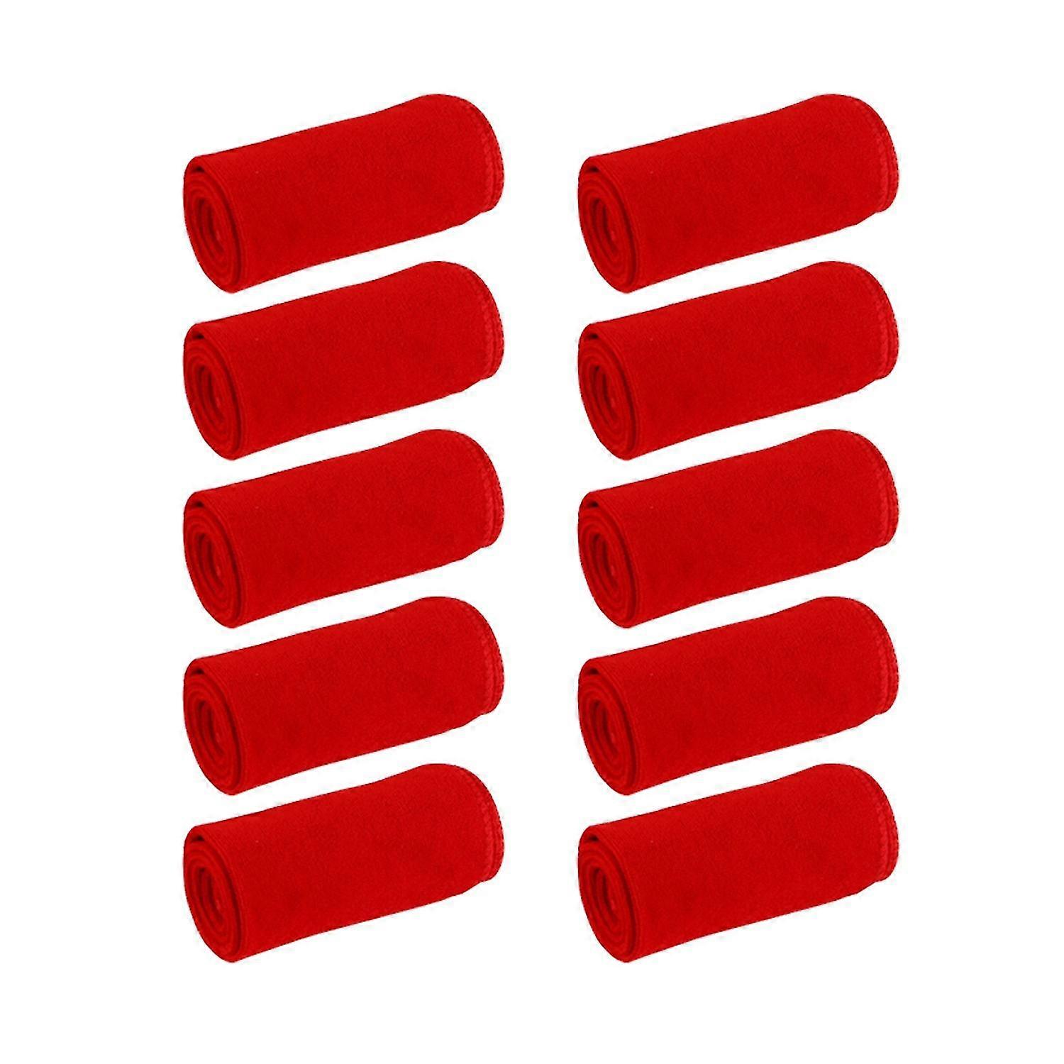 10 Pcs Serviette Douce Forme Carrée Polyester Microfibre Ménage Chiffon À Main Pour La Cuisine