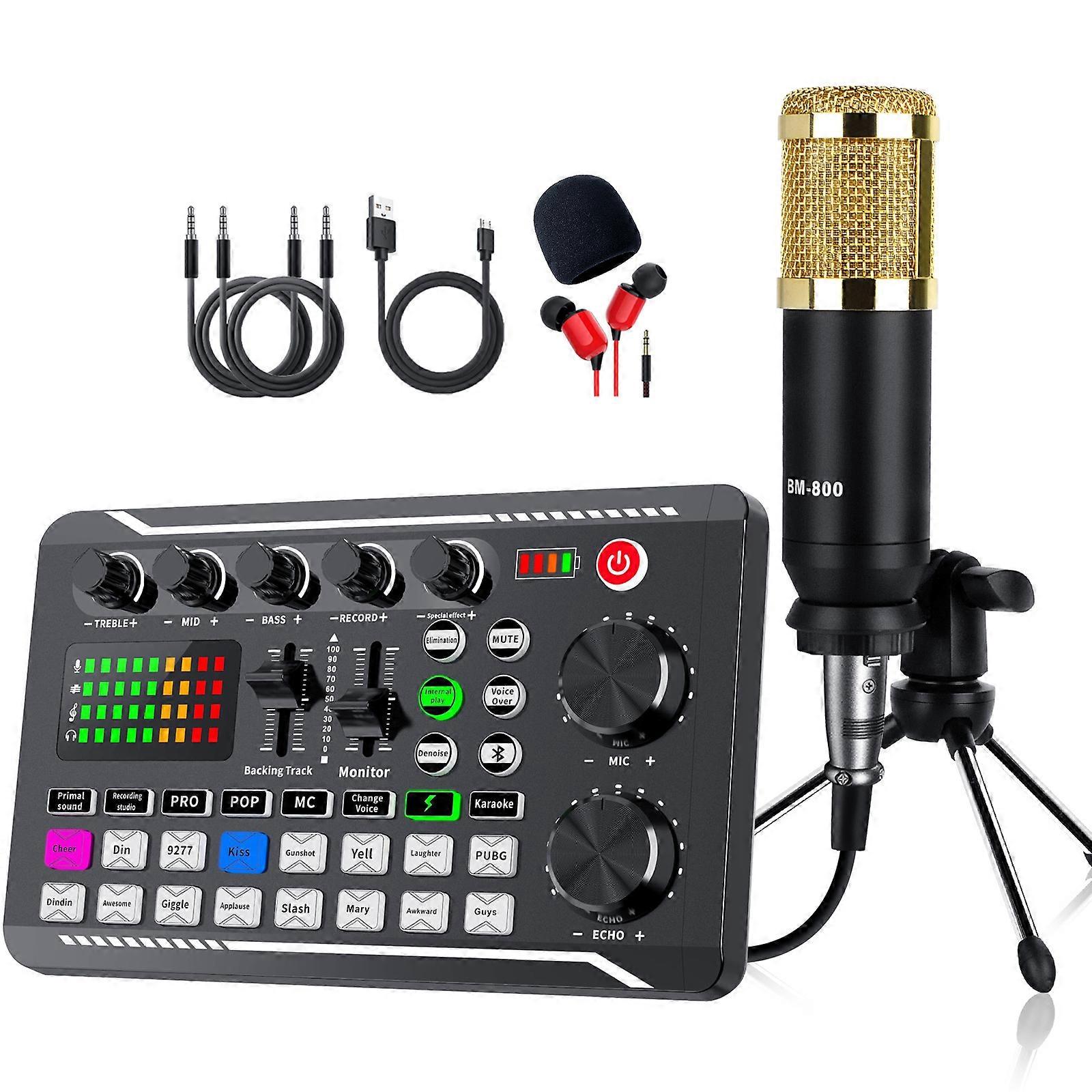 Streaming Microphone Kit with Audio Mixer(Optional) and Condenser Microphone,Microphone Set for Podcast,Live Broadcast,Podcast