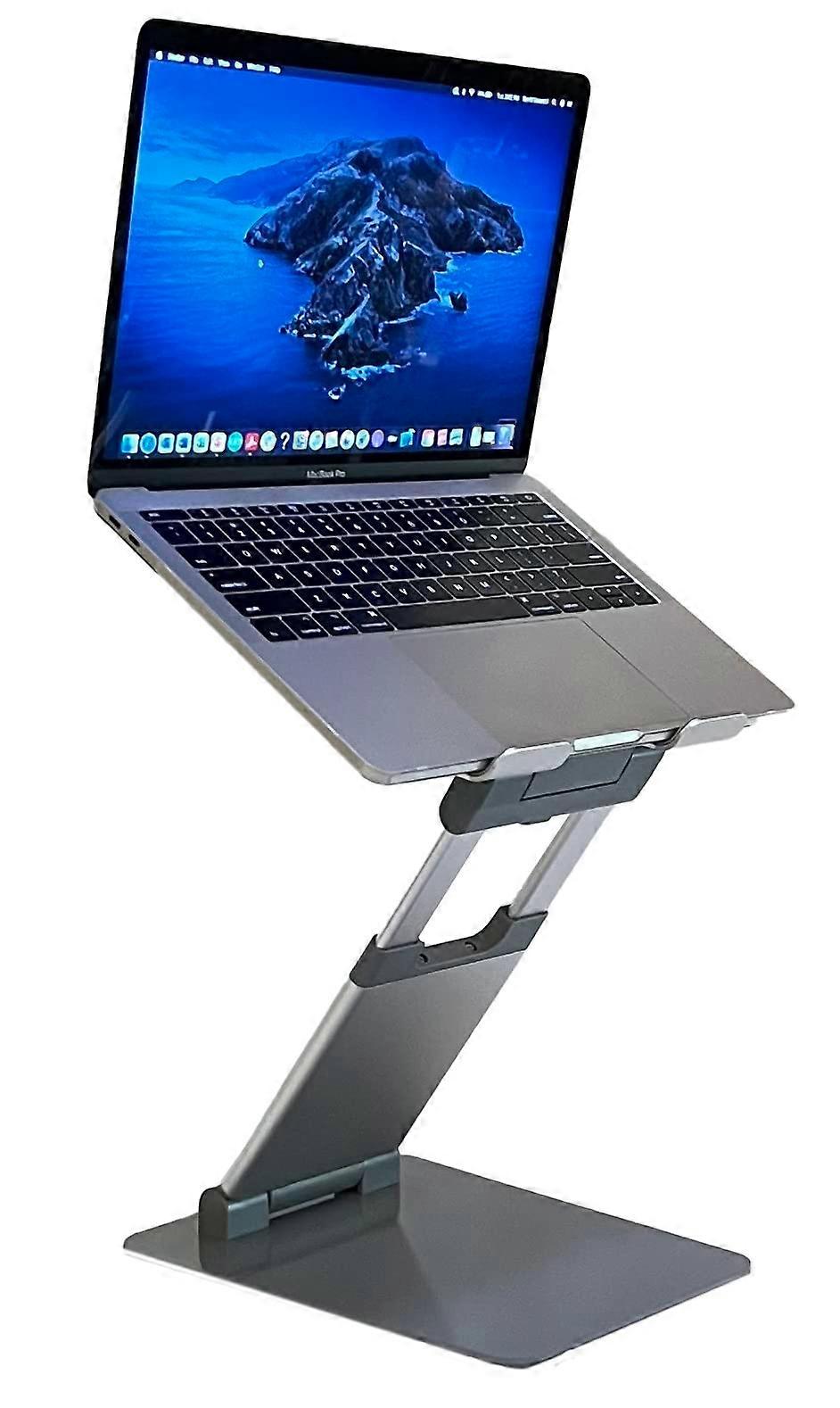 Laptop Holder, Riser Computer Tablet Stand, Foldable Portable Desktop Holder (Grey)