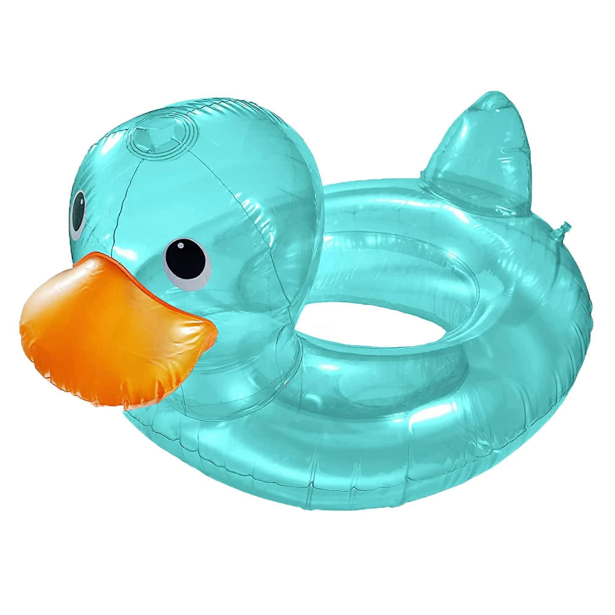 خاتم السباحة للأطفال ، حلقة السباحة الصيفية القابلة للنفخ الشفاف اللطيف (أخضر)