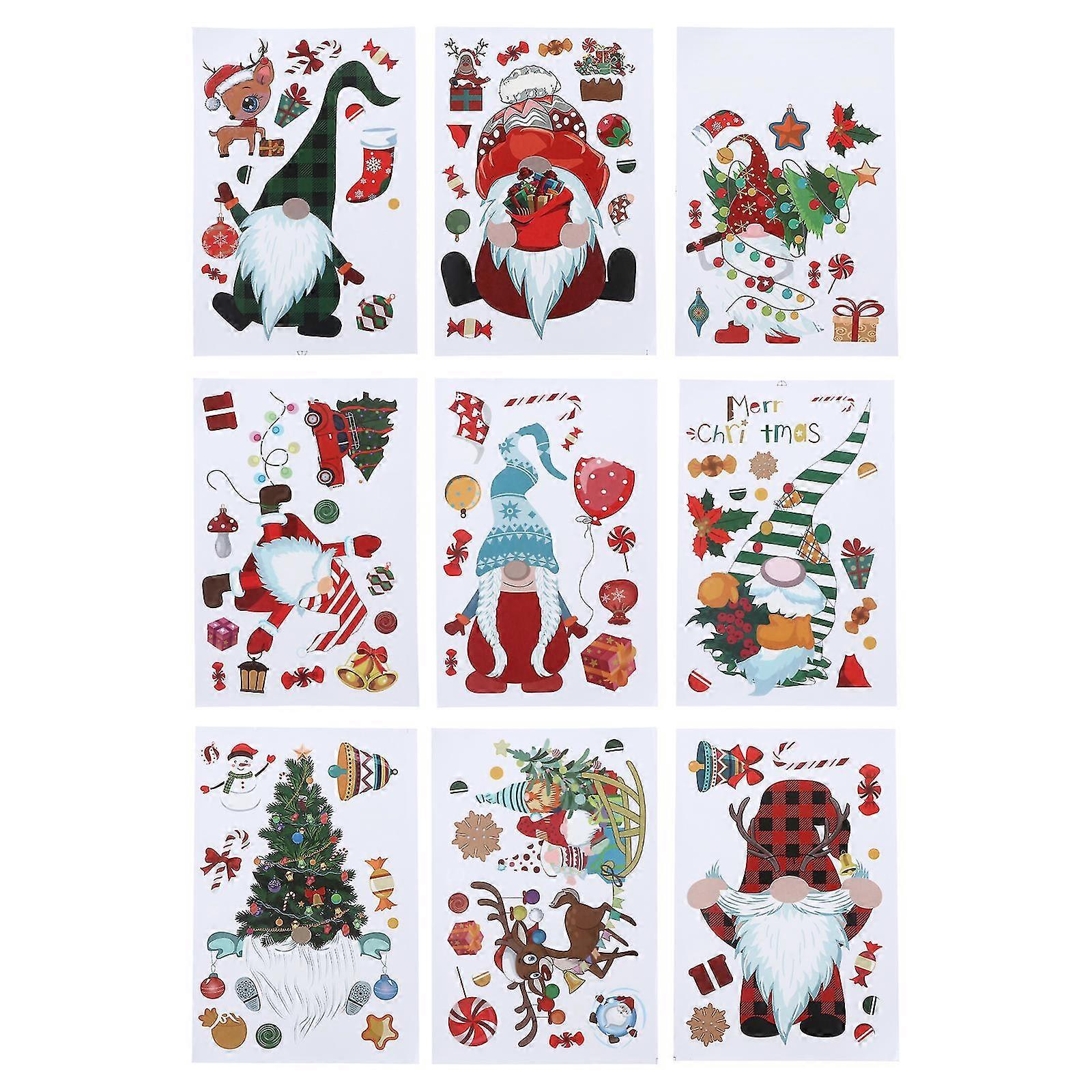 9 Sheets Mirror Trim Sticker Decorations Holiday Window Clings Decorative Sticker Window Stickers Festival Party Decors Sticker Z