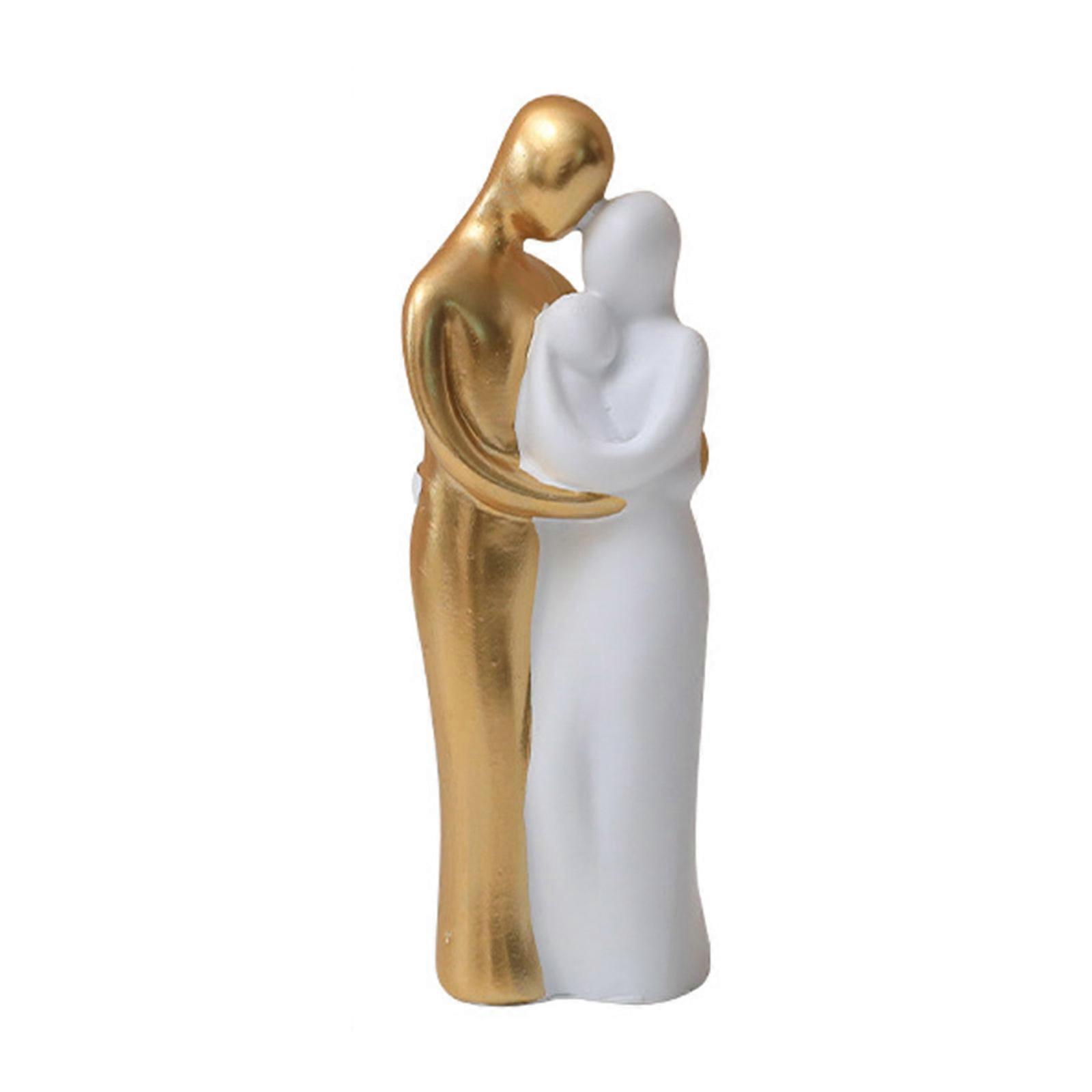 Resin Couple Statue Abstract Figure Ornament Hugging Lovers Figurine Carfts