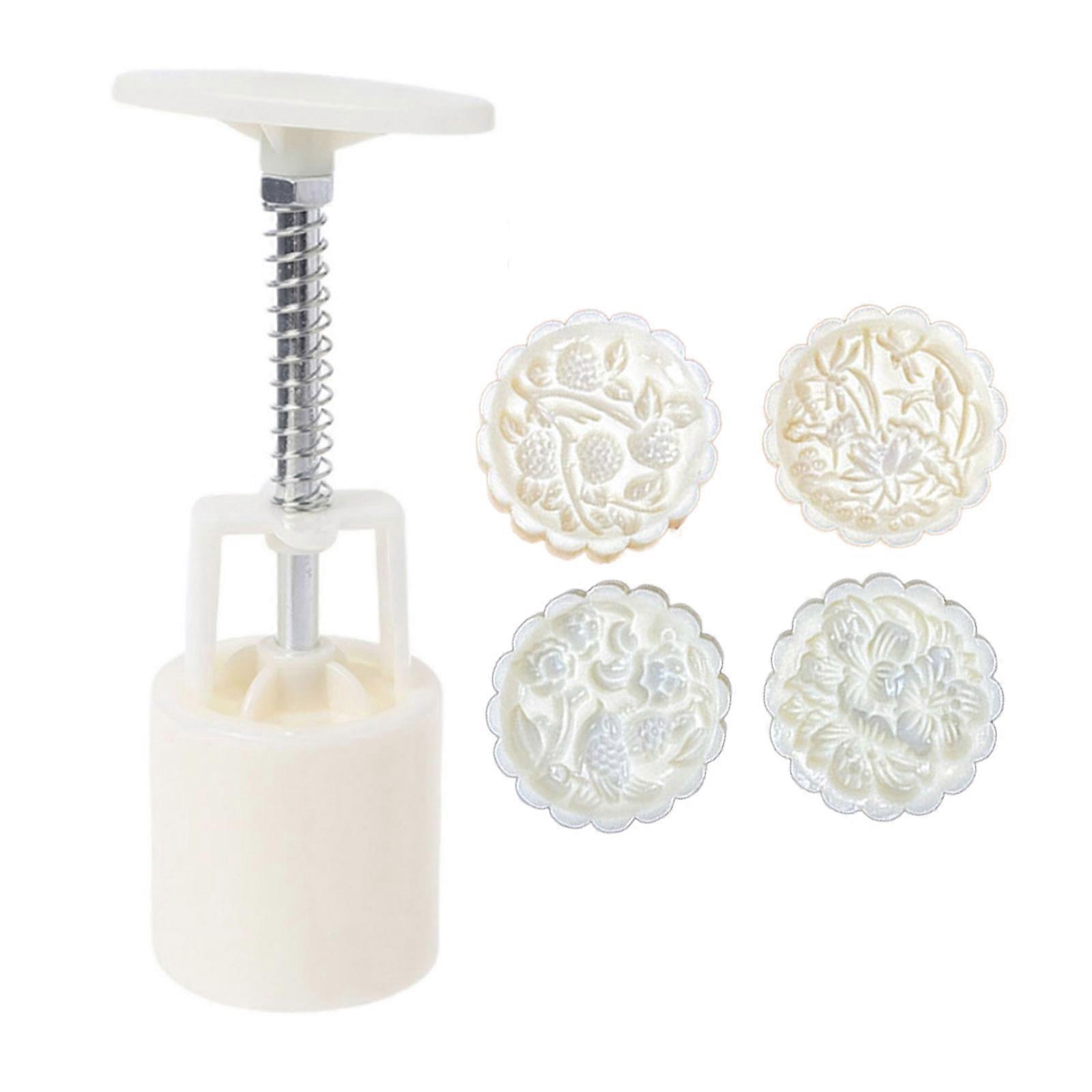 75g Mooncake Stamps Hand Pressure Gadgets Plastic Material Baking Accessories