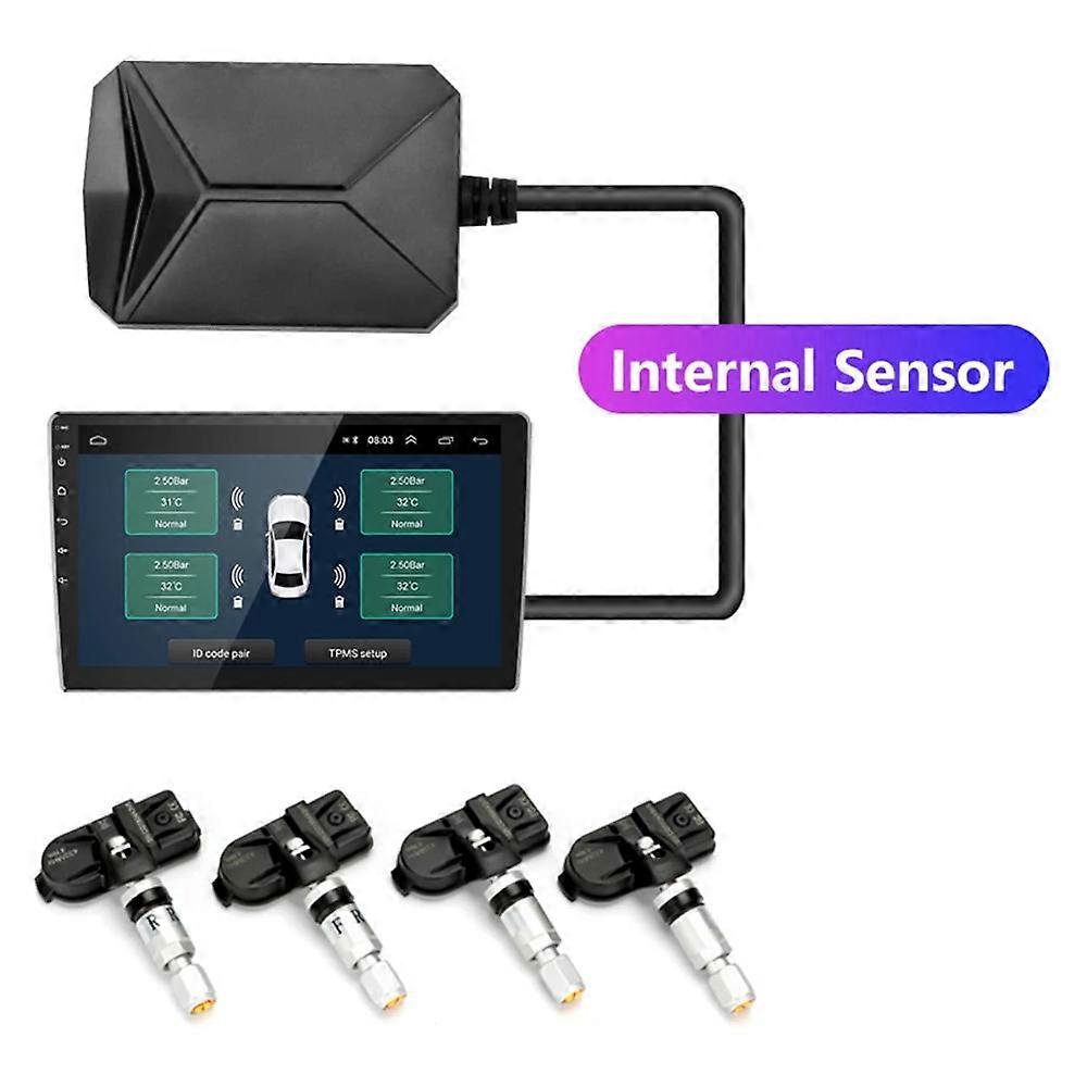 USB Android TPMS Tire Pressure Monitoring System 5V Internal External For Android Car Radio Navigation Display TPMS Alarm System