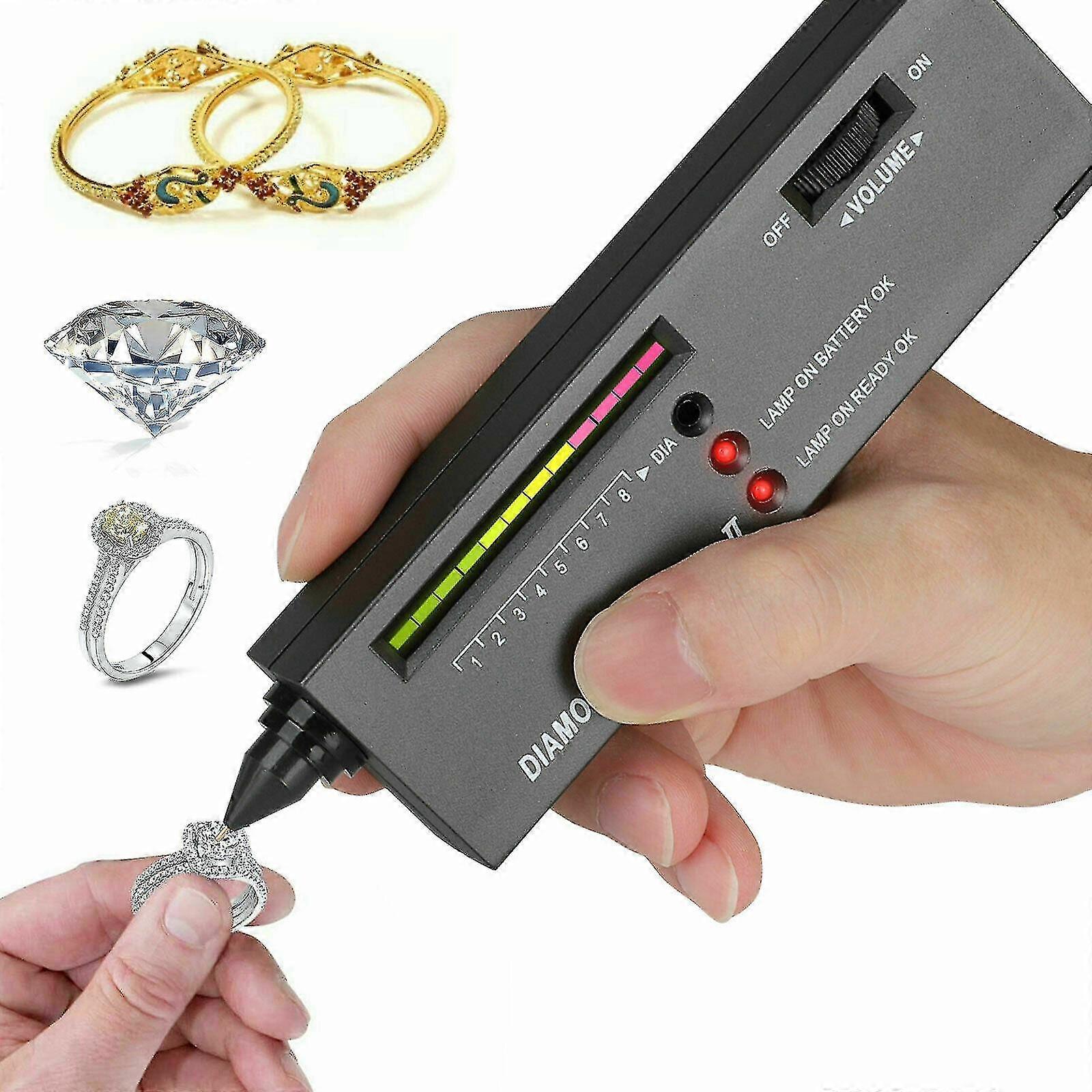 Diamond Tester Selector Illuminated Jewelry Gemstone Testing Tool With Led Indicator