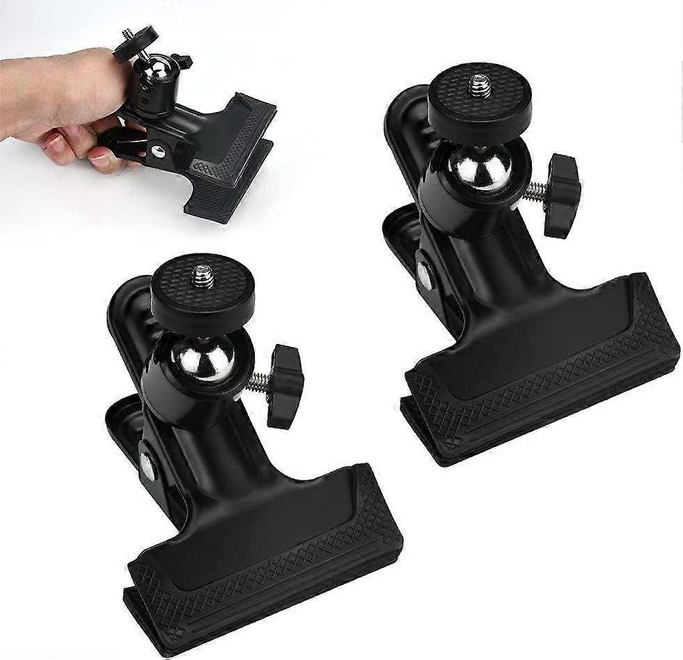 Tripod Camera Mount Clip Spring Tripod Flash Reflector Holder 2 PCS Multi-Function Camera Spring Clamp with 1/4" Screw Ball Head for Studio Backdrop C
