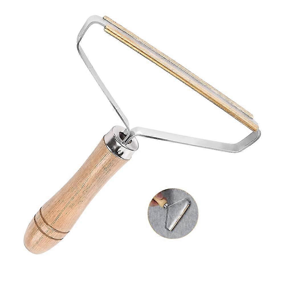 Ltcmfc Lint Remover For Carpet - Wood Handle Lint Roller For Pet Hair With Double Sided Copper Blades