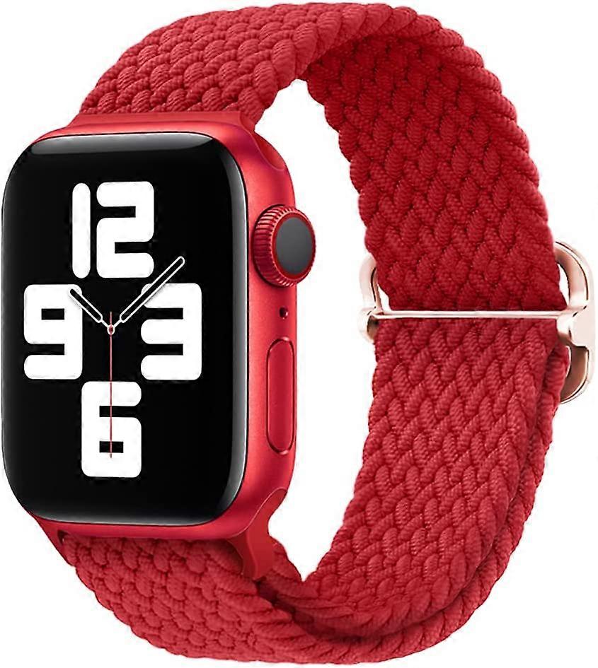 أحزمة حلقة منفردة من النايلون المطاطي متوافقة مع سوار Apple Watch 45 مم 44 مم 42 مم للنساء للرجال ، أساور رياضية مضفرة مرنة قابلة للتعديل ل iW