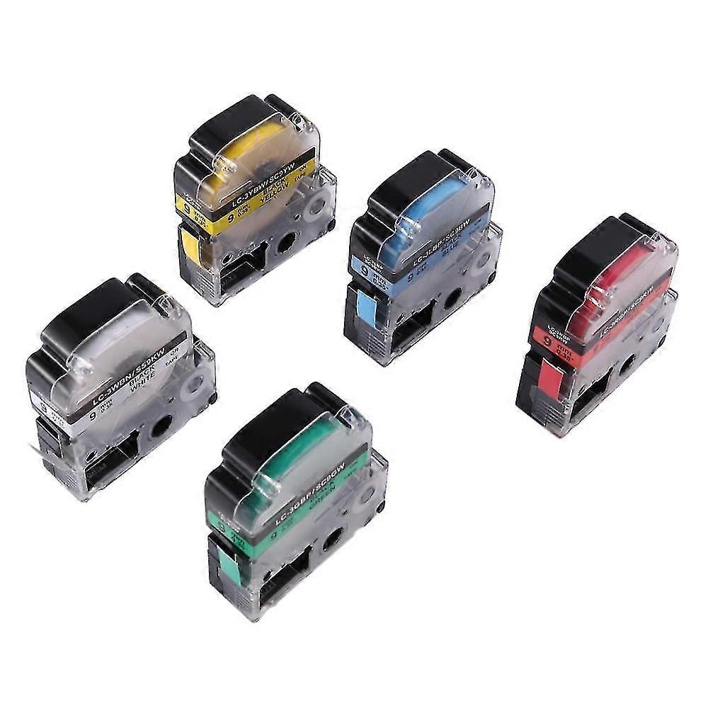 5pcs 9mm Label Maker Tape Label Maker Black On White/red/ Blue/yellow/ Tape For / Printer