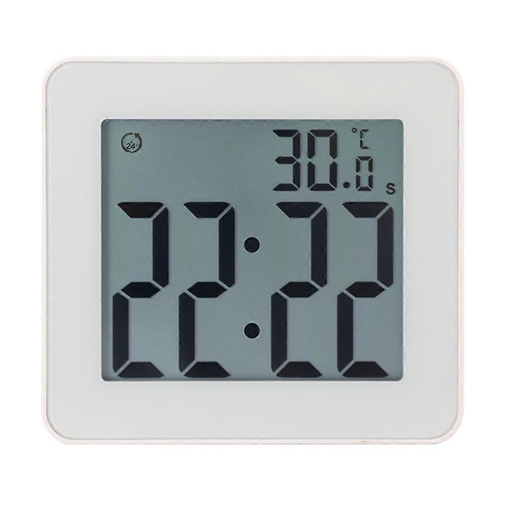 LCD Screen Waterproof Digital Bathroom Wall Clock Temperature Countdown Time