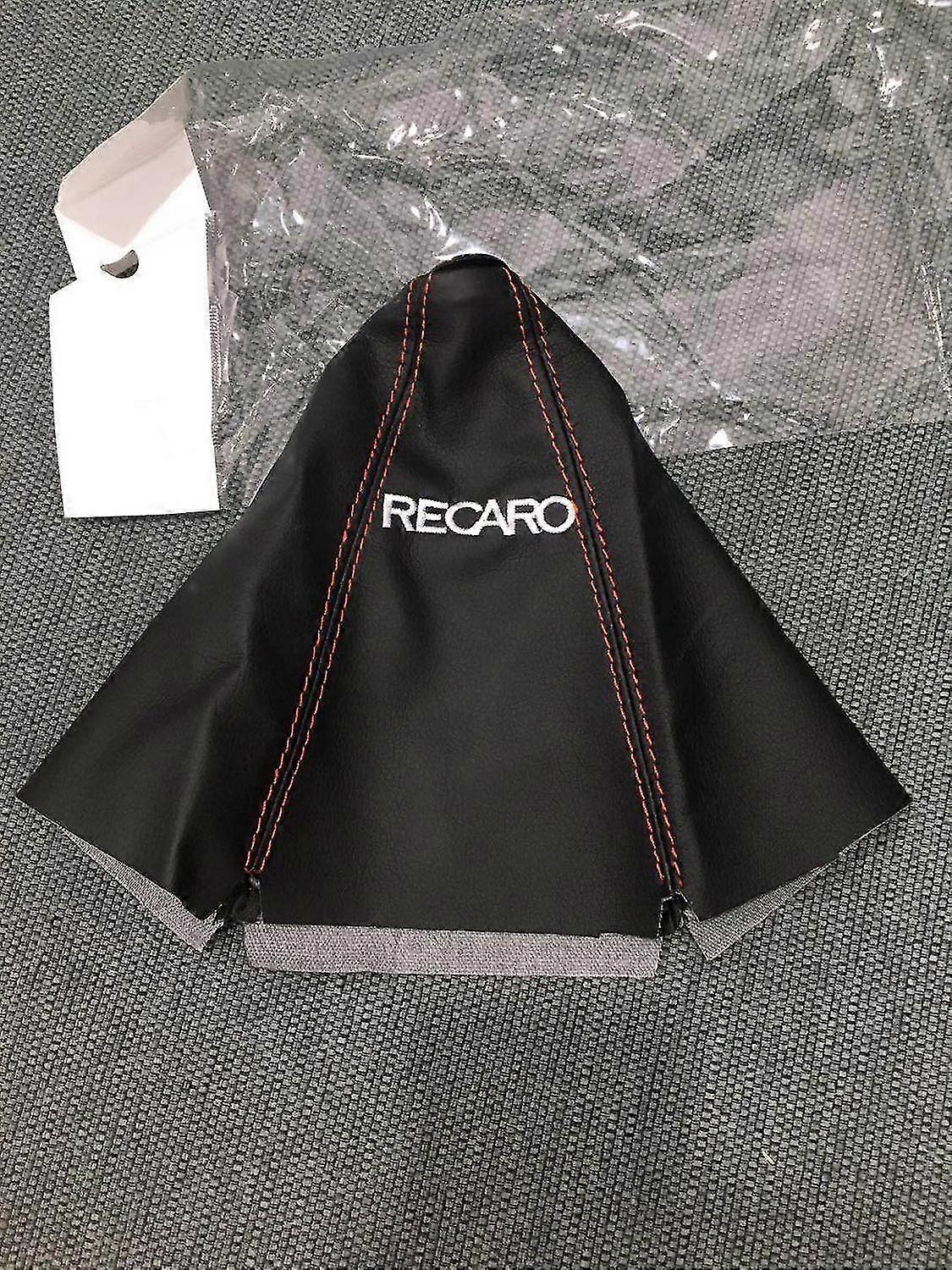 Recaro Pvc Gear Shift Knob Boot Cover Shifter Lever Collars With Red Stitching